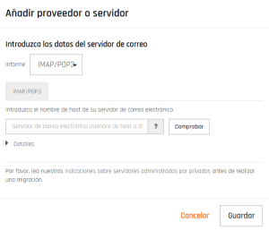 Captura de pantalla donde escribir tu cuenta de correo de origen y contraseña
