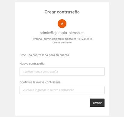 Captura de pantalla del panel de control para confirmar la contraseña de Backup de Correo