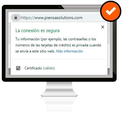 Ejemplo de una web que cumple con los estándares de seguridad del navegador