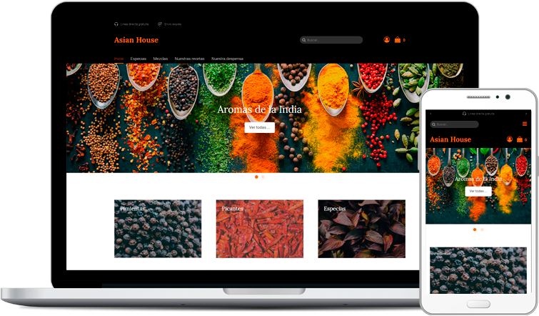 Ejemplo de diseño de Tienda Online de especias