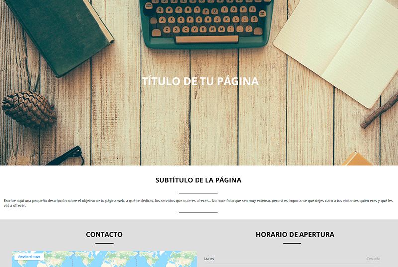 Ejemplo de cómo puede quedar una página personal con Web Sencilla