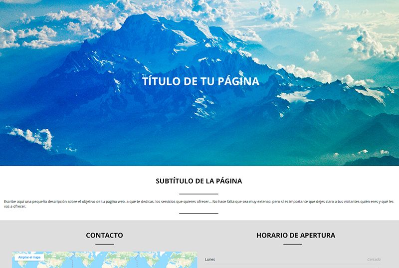 Ejemplo de cómo puede quedar una página sobre naturaleza con Web Sencilla