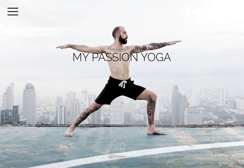 Ejemplo de diseño de página web de un gimnasio de yoga que puedes hacer con Mi Página Web